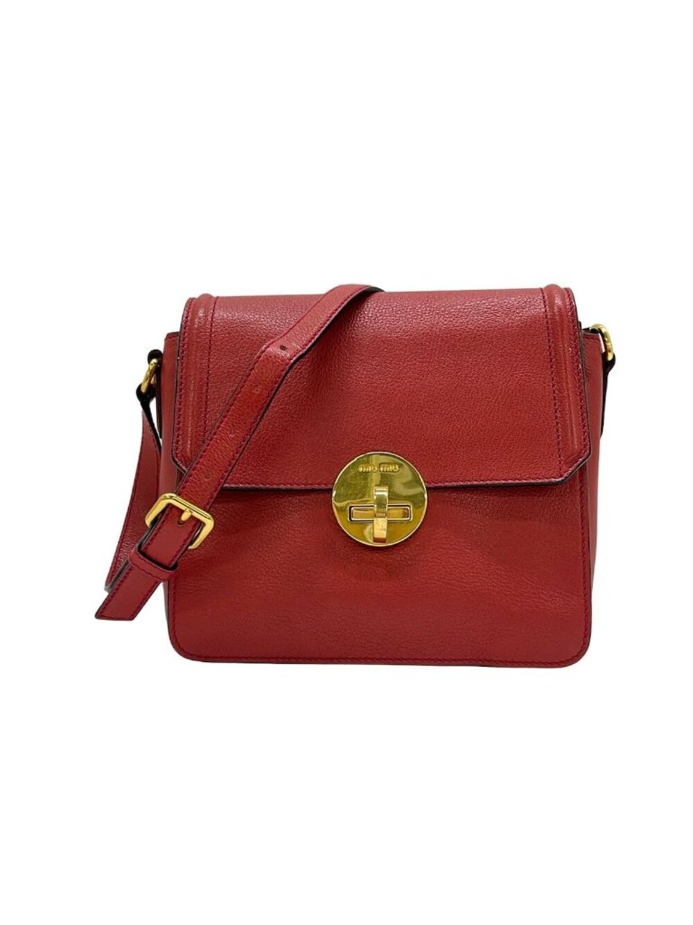 Miu Miu Shoulder Bag Red Leather